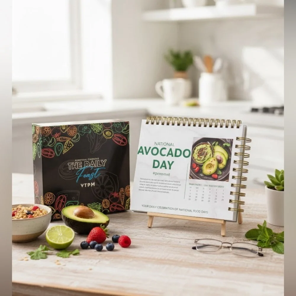 NIB The Daily Feast Perpetual Desk Calendar National Food Days VTPM Foodie Gift